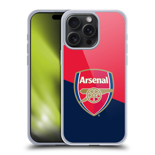 Arsenal FC Crest 2 Red & Blue Logo Soft Gel Case for Apple iPhone 15 Pro Max