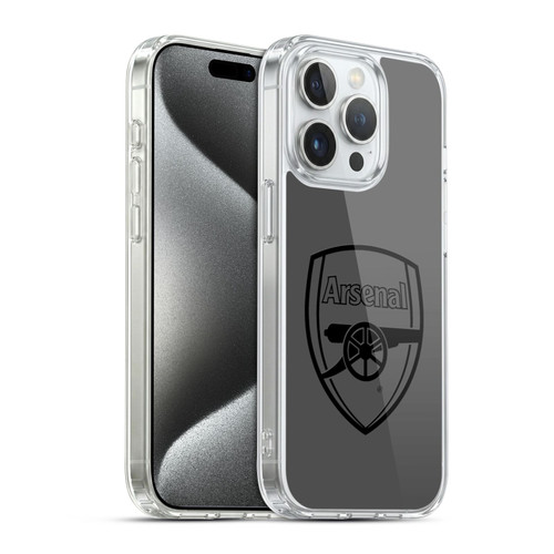 Arsenal FC Crest 2 Black Logo Soft Gel Case for Apple iPhone 15 Pro & MagSafe
