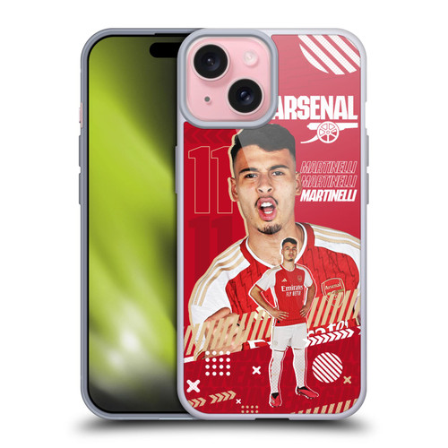Arsenal FC 2023/24 First Team Gabriel Soft Gel Case for Apple iPhone 15