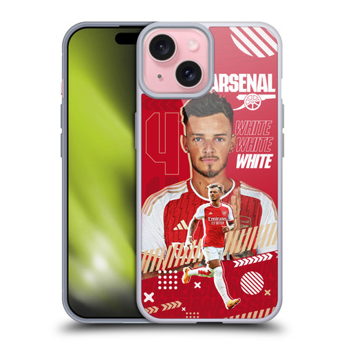 Arsenal FC 2023/24 First Team Ben White Soft Gel Case for Apple iPhone 15