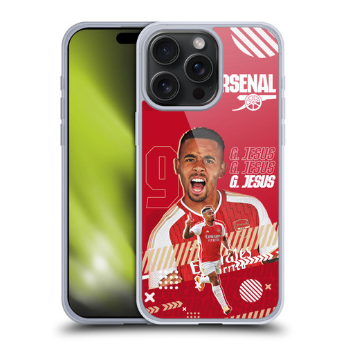 Arsenal FC 2023/24 First Team Gabriel Jesus Soft Gel Case for Apple iPhone 15 Pro Max