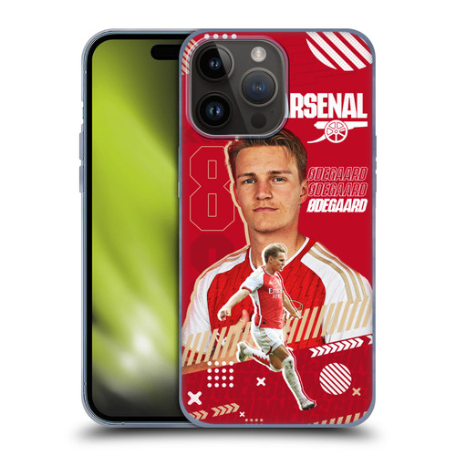 Arsenal FC 2023/24 First Team Martin Ødegaard Soft Gel Case for Apple iPhone 15 Pro Max