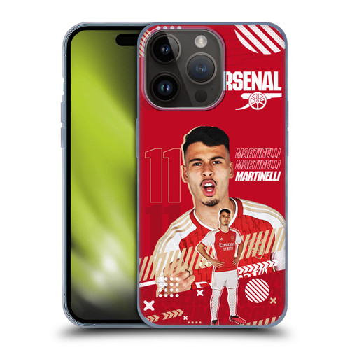 Arsenal FC 2023/24 First Team Gabriel Soft Gel Case for Apple iPhone 15 Pro