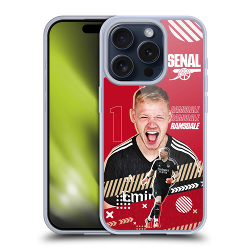 Arsenal FC 2023/24 First Team Aaron Ramsdale Soft Gel Case for Apple iPhone 15 Pro