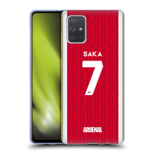 Arsenal FC 2023/24 Players Home Kit Bukayo Saka Soft Gel Case for Samsung Galaxy A71 (2019)