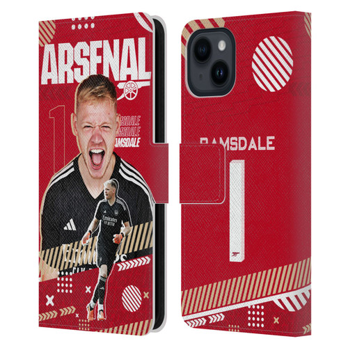 Arsenal FC 2023/24 First Team Aaron Ramsdale Leather Book Wallet Case Cover For Apple iPhone 15