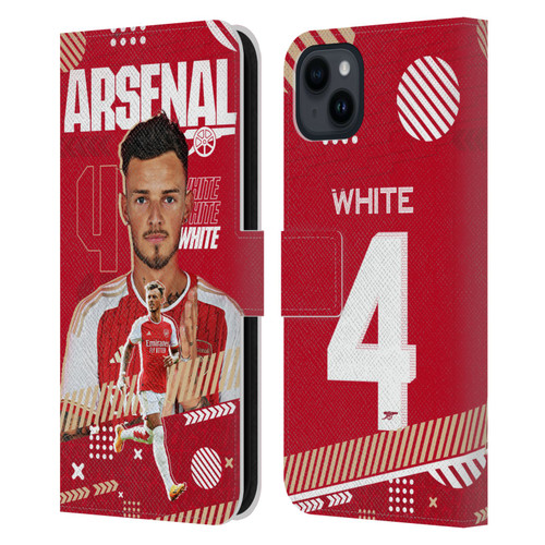 Arsenal FC 2023/24 First Team Ben White Leather Book Wallet Case Cover For Apple iPhone 15 Plus