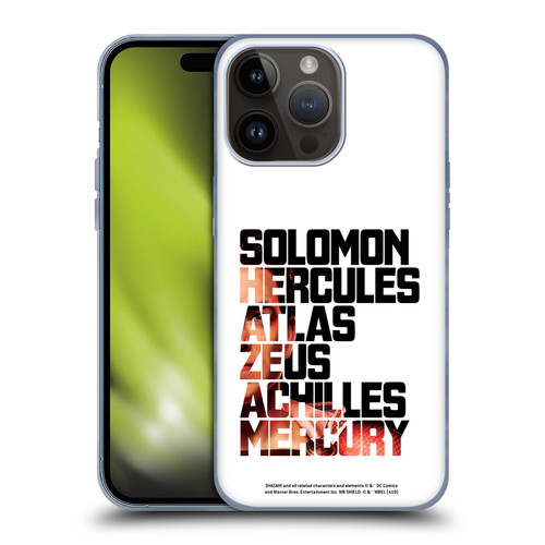 Shazam! 2019 Movie Character Art Typography 2 Soft Gel Case for Apple iPhone 15 Pro Max