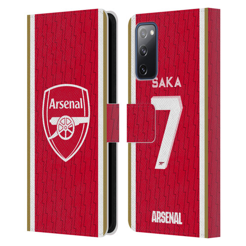 Arsenal FC 2023/24 Players Home Kit Bukayo Saka Leather Book Wallet Case Cover For Samsung Galaxy S20 FE / 5G