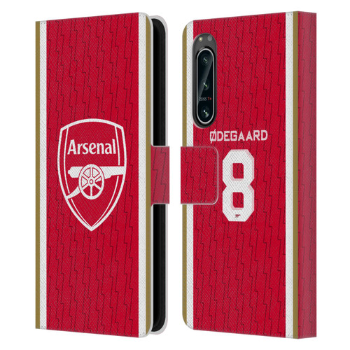 Arsenal FC 2023/24 Players Home Kit Martin Ødegaard Leather Book Wallet Case Cover For Sony Xperia 5 IV