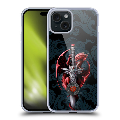Anne Stokes Dragons Dagger Soft Gel Case for Apple iPhone 15 Plus
