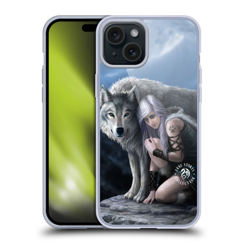 Anne Stokes Wolves Protector Soft Gel Case for Apple iPhone 15 Plus