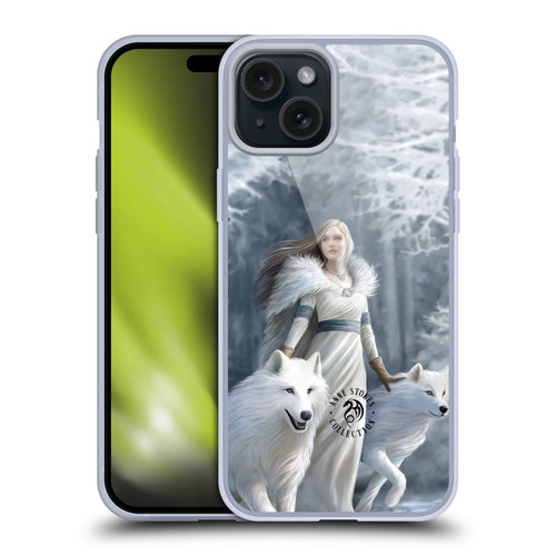 Anne Stokes Wolves Winter Guardians Soft Gel Case for Apple iPhone 15 Plus