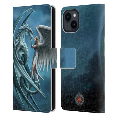 Anne Stokes Dragon Friendship Silverback Leather Book Wallet Case Cover For Apple iPhone 15