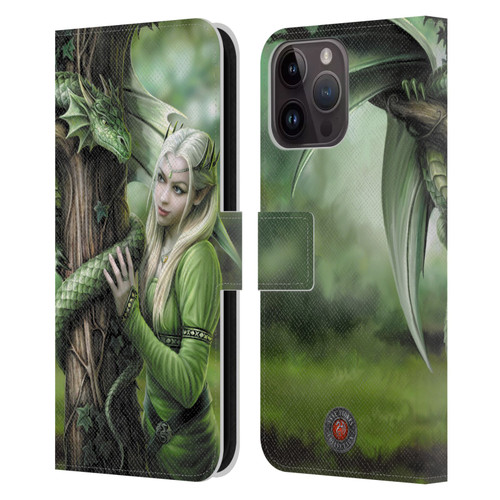 Anne Stokes Dragon Friendship Kindred Spirits Leather Book Wallet Case Cover For Apple iPhone 15 Pro Max