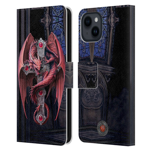 Anne Stokes Dragons Gothic Guardians Leather Book Wallet Case Cover For Apple iPhone 15