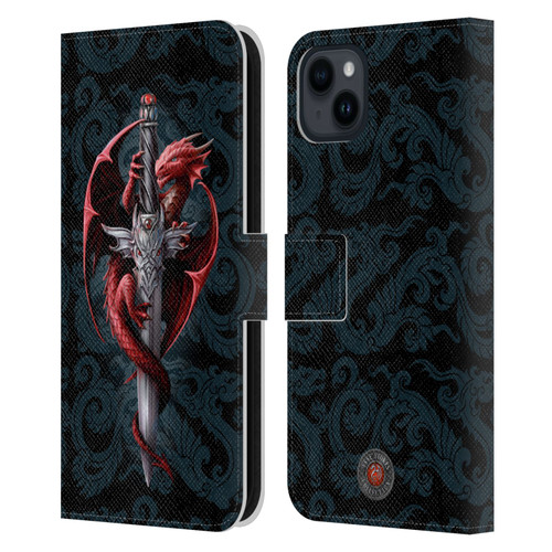 Anne Stokes Dragons Dagger Leather Book Wallet Case Cover For Apple iPhone 15 Plus