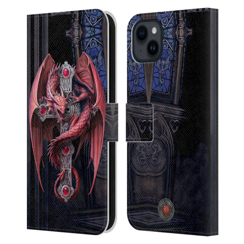 Anne Stokes Dragons Gothic Guardians Leather Book Wallet Case Cover For Apple iPhone 15 Plus