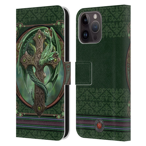 Anne Stokes Dragons Woodland Guardian Leather Book Wallet Case Cover For Apple iPhone 15 Pro Max