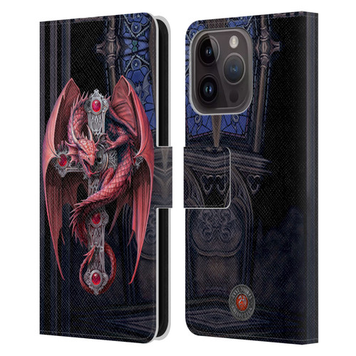Anne Stokes Dragons Gothic Guardians Leather Book Wallet Case Cover For Apple iPhone 15 Pro