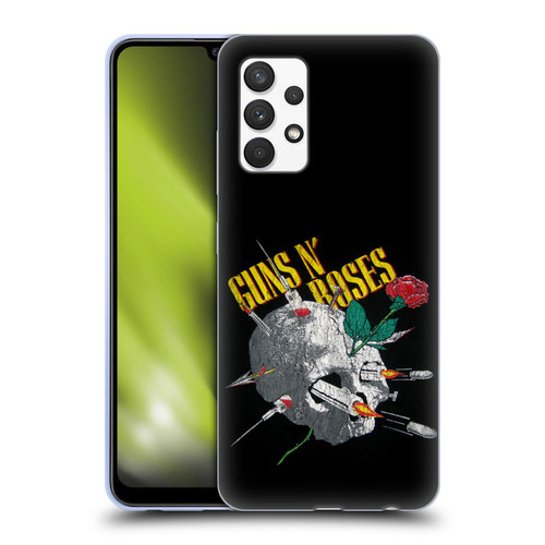 Guns N' Roses Band Art Needles Skull Vintage Soft Gel Case for Samsung Galaxy A32 (2021)
