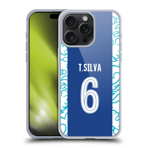 Chelsea Football Club 2022/23 Players Home Kit Thiago Silva Soft Gel Case for Apple iPhone 15 Pro Max
