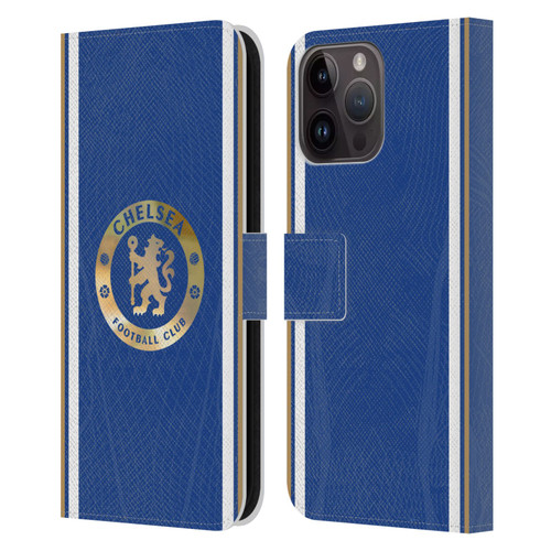 Chelsea Football Club 2023/24 Kit Home Leather Book Wallet Case Cover For Apple iPhone 15 Pro Max