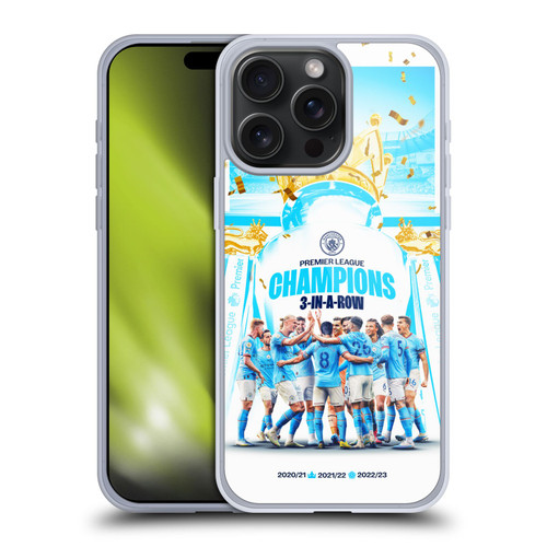 Manchester City Man City FC 2023 Champions Team Poster Soft Gel Case for Apple iPhone 15 Pro Max