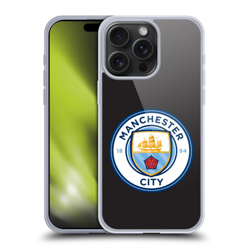 Manchester City Man City FC Badge Black Full Colour Soft Gel Case for Apple iPhone 15 Pro Max