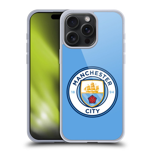 Manchester City Man City FC Badge Blue Full Colour Soft Gel Case for Apple iPhone 15 Pro Max
