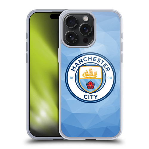 Manchester City Man City FC Badge Geometric Blue Full Colour Soft Gel Case for Apple iPhone 15 Pro Max