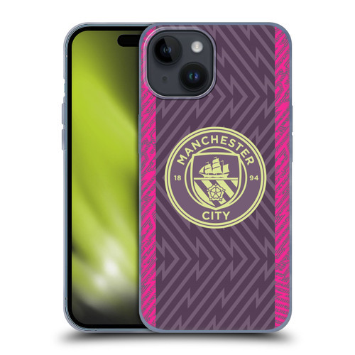 Manchester City Man City FC 2023/24 Badge Kit Home Goalkeeper Soft Gel Case for Apple iPhone 15
