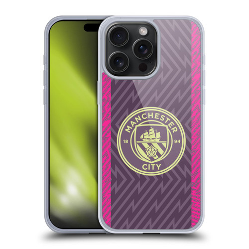 Manchester City Man City FC 2023/24 Badge Kit Home Goalkeeper Soft Gel Case for Apple iPhone 15 Pro Max