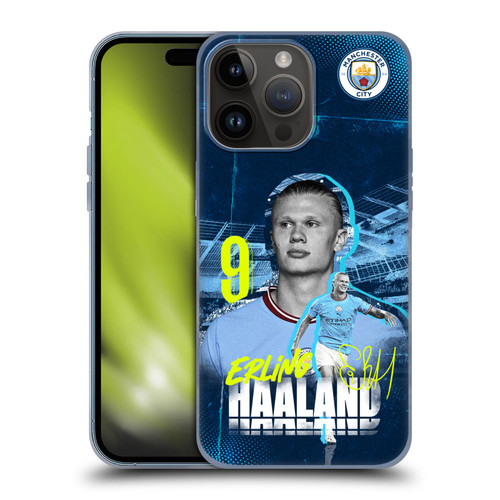 Manchester City Man City FC 2022/23 First Team Erling Haaland Soft Gel Case for Apple iPhone 15 Pro Max