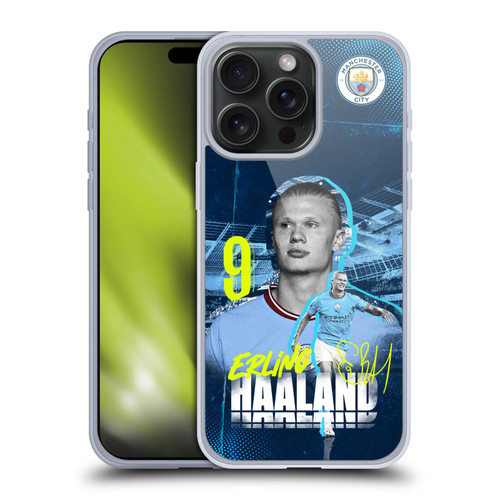 Manchester City Man City FC 2022/23 First Team Erling Haaland Soft Gel Case for Apple iPhone 15 Pro Max