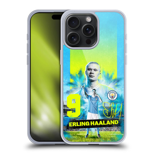 Manchester City Man City FC 2023/24 First Team Erling Haaland Soft Gel Case for Apple iPhone 15 Pro Max