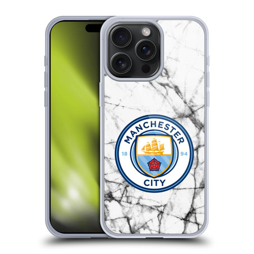 Manchester City Man City FC Marble Badge Full Colour Soft Gel Case for Apple iPhone 15 Pro Max