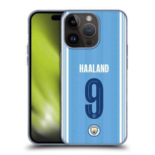 Manchester City Man City FC 2023/24 Players Home Kit Erling Haaland Soft Gel Case for Apple iPhone 15 Pro