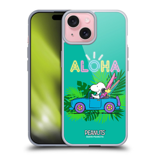 Peanuts Snoopy Aloha Disco Tropical Surf Soft Gel Case for Apple iPhone 15
