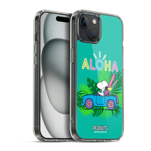 Peanuts Snoopy Aloha Disco Tropical Surf Soft Gel Case for Apple iPhone 15 Plus & MagSafe