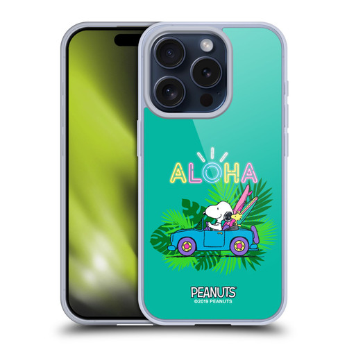 Peanuts Snoopy Aloha Disco Tropical Surf Soft Gel Case for Apple iPhone 15 Pro