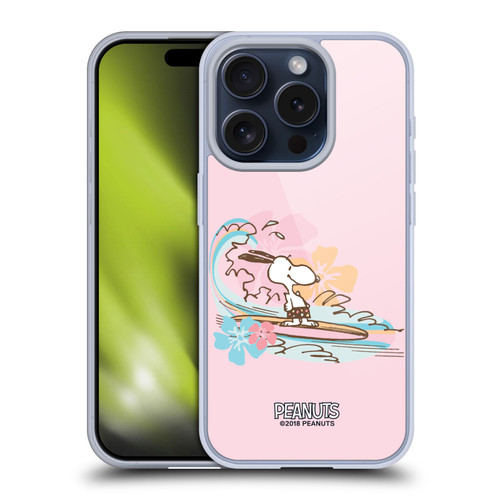 Peanuts Beach Snoopy Surf Soft Gel Case for Apple iPhone 15 Pro