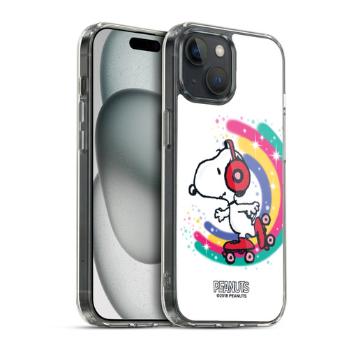 Peanuts Snoopy Boardwalk Airbrush Colourful Skating Soft Gel Case for Apple iPhone 15 & MagSafe