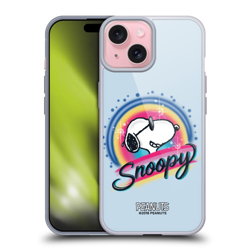 Peanuts Snoopy Boardwalk Airbrush Colourful Sunglasses Soft Gel Case for Apple iPhone 15