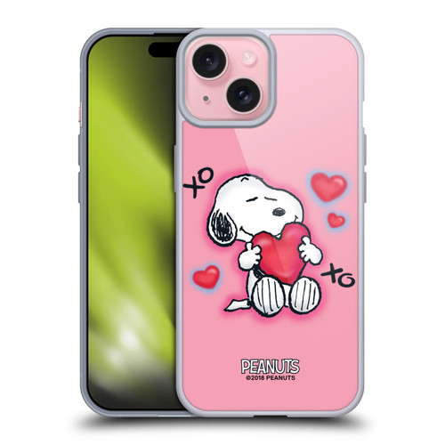 Peanuts Snoopy Boardwalk Airbrush XOXO Soft Gel Case for Apple iPhone 15