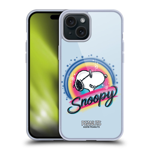 Peanuts Snoopy Boardwalk Airbrush Colourful Sunglasses Soft Gel Case for Apple iPhone 15 Plus