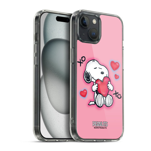 Peanuts Snoopy Boardwalk Airbrush XOXO Soft Gel Case for Apple iPhone 15 Plus & MagSafe