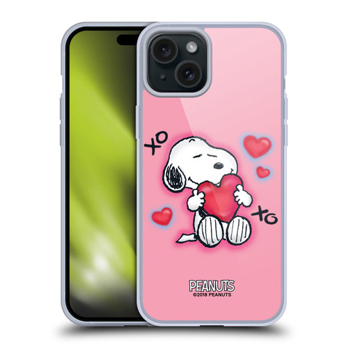 Peanuts Snoopy Boardwalk Airbrush XOXO Soft Gel Case for Apple iPhone 15 Plus