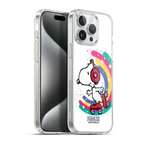 Peanuts Snoopy Boardwalk Airbrush Colourful Skating Soft Gel Case for Apple iPhone 15 Pro Max & MagSafe