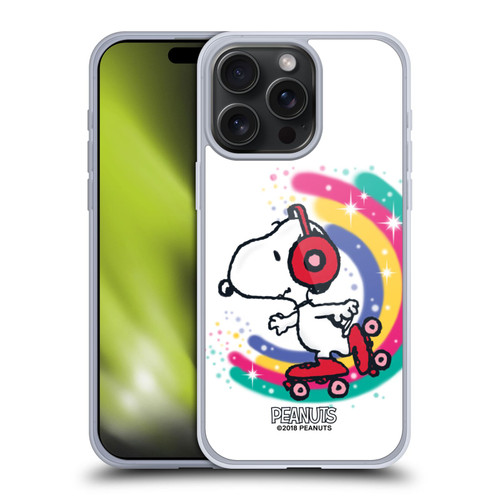 Peanuts Snoopy Boardwalk Airbrush Colourful Skating Soft Gel Case for Apple iPhone 15 Pro Max